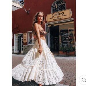 SPELL & THE GYPSY FAIRYTALE ANGLAISE SKIRT CREAM NWT - SIZE XXL